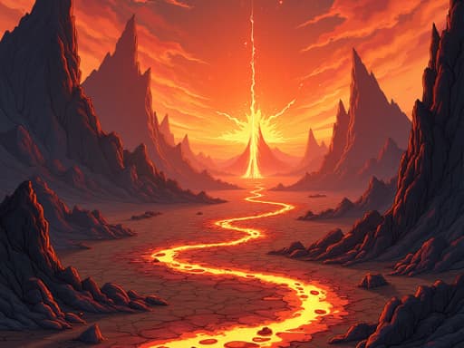 Volcanic realm backdrop