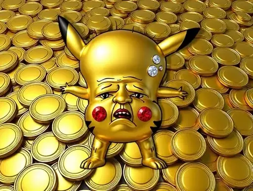 The Golden King lays on a bed of gold and turns around to reveal his back. He then turns back to reveal his front.